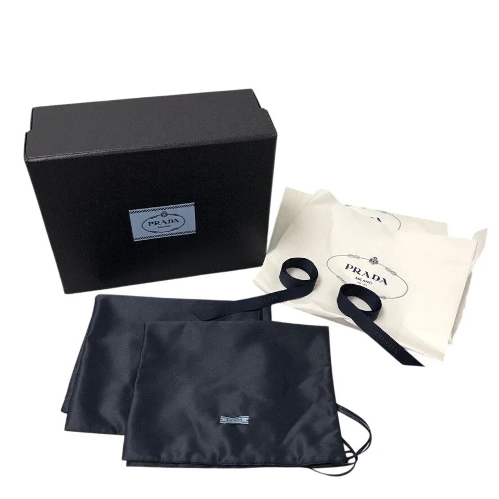 Prada Storage Box and Dust Bag Set Black Saffiano Texture Set 10x8x4